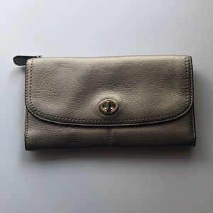 Coach Silver Leather Wallet